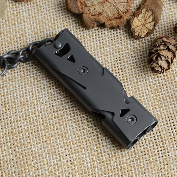 Whistle Emergency Whistles Keychain Rape Whistle Stainless Steel High Decibel - Image 5