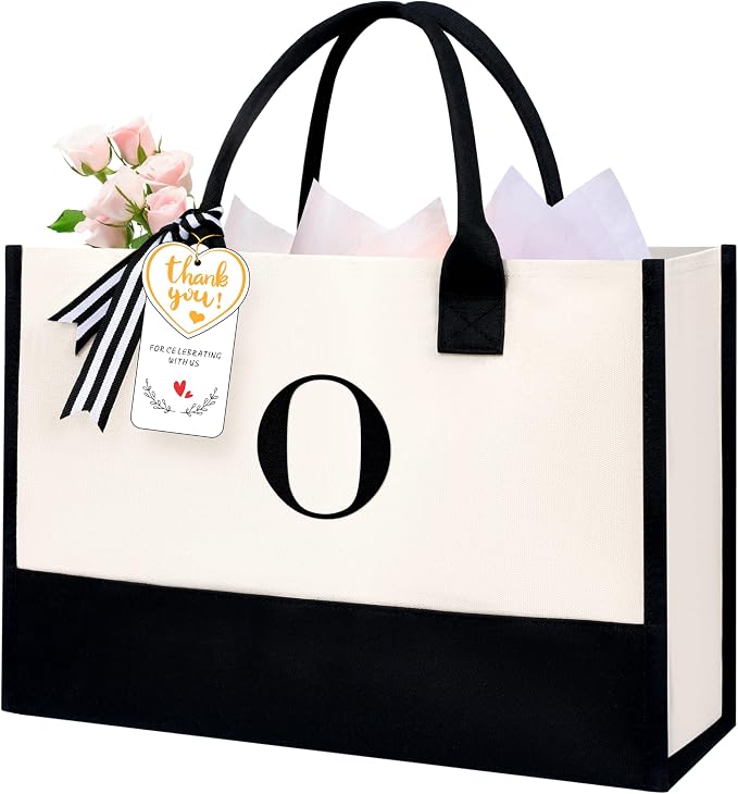 BAGAIL Initial Tote Bag, Personalized Birthday Gifts by BAGAIL