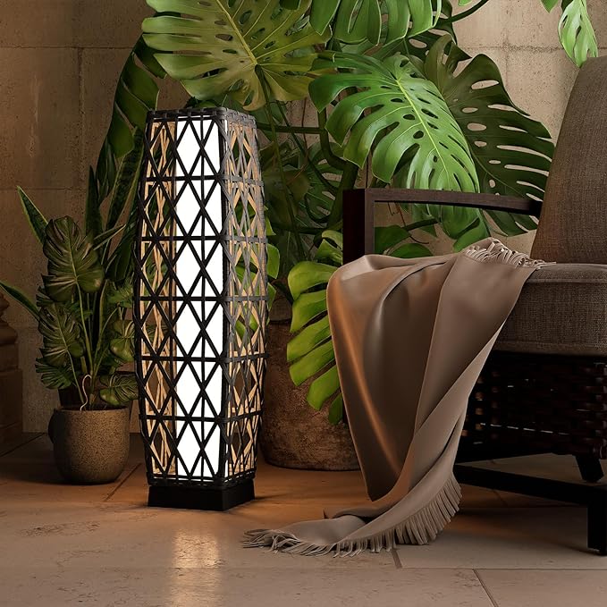 Grand patio Outdoor Solar Powered Wicker Floor Lamp Outdoor Weather-Resistant by GrandPatio
