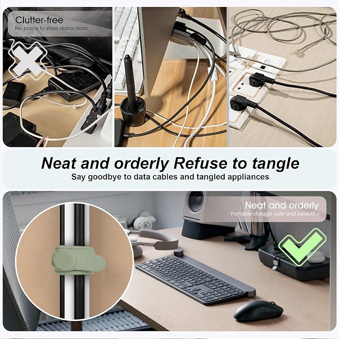 Nearockle Silicone Cable Ties Cord Organizer - Image 3