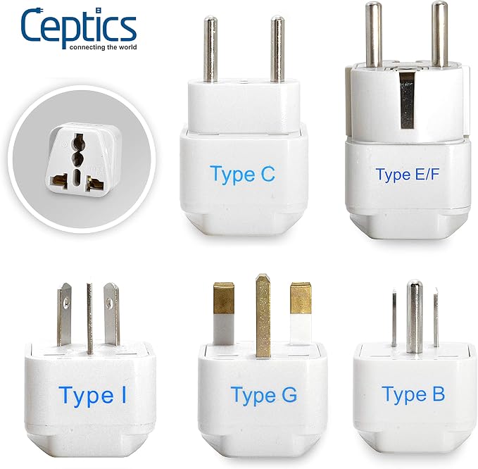 Ceptics Adapter Plug Set for World Wide International Travel Use - Image 2
