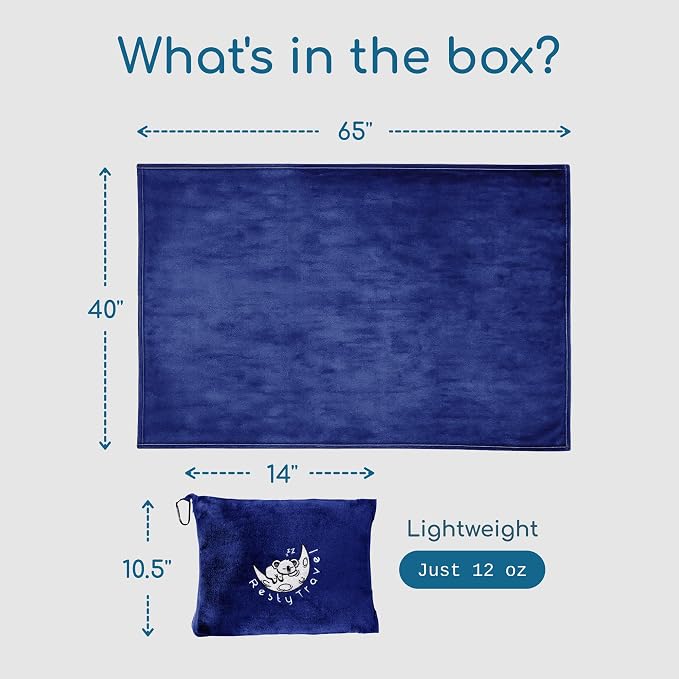 Resty 65"x40" Traveling Airplane Blanket, Velvety Soft Blanket That Becomes a - Image 2