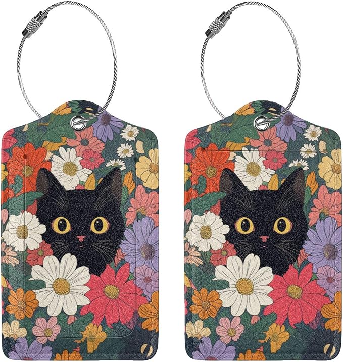2 Pack Luggage Tag for Suitcase, Cute Unique Leather Suitcase Tags Identifiers - Image 4