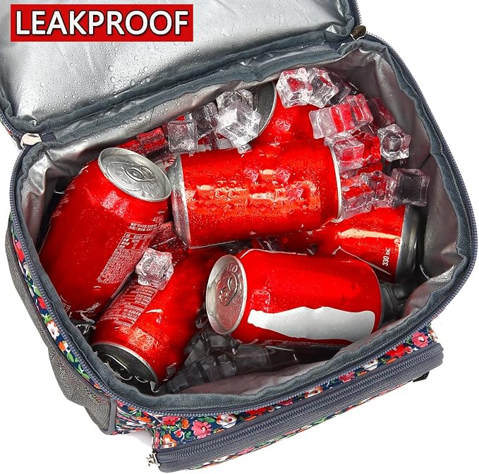 FlowFly Double Layer Cooler Insulated Lunch Bag Adult Lunch Box Large Tote Bag - Image 3
