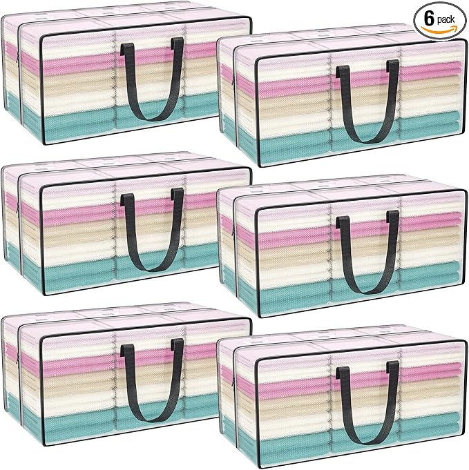 Clear Storage Bags with Zipper, 2 Pack Large Moving Bags Heavy Duty Extra Large by ACNUSIK