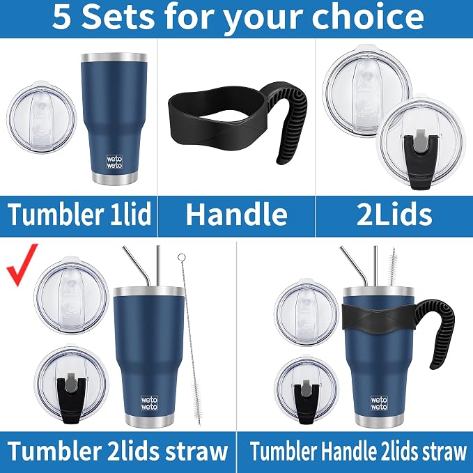 WETOWETO 30 oz Tumbler Stainless Steel Vacuum Insulated Coffee Ice Cup Double - Image 2