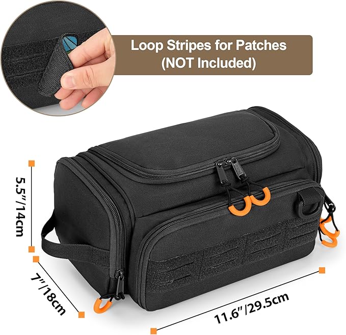 Tactical Toiletry Bag for Men, Hanging Hygiene Bag, Travel Dopp Kit Organizer - Image 6
