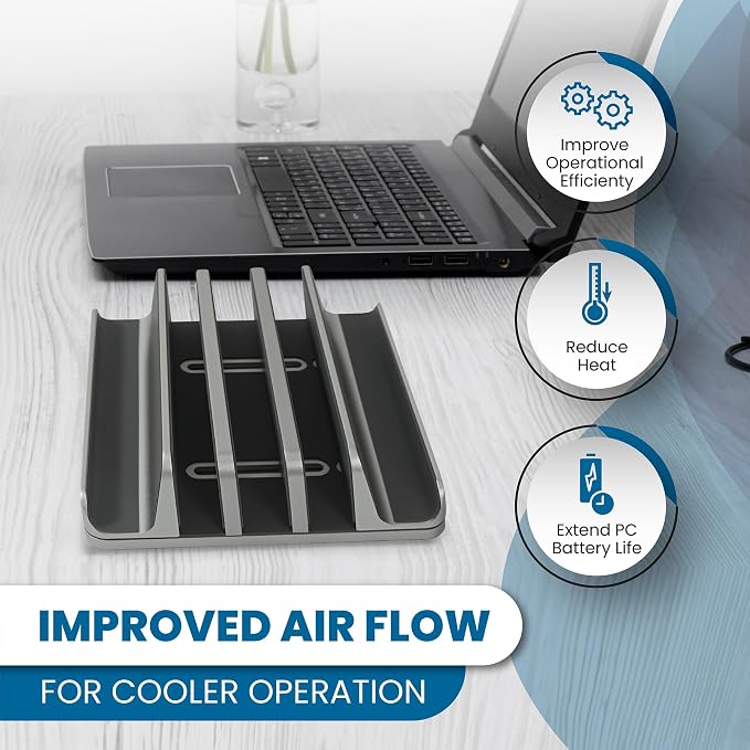 Multiple Laptop Holder Vertical – Adjustable Laptop Vertical Stand Holds 5 - Image 3