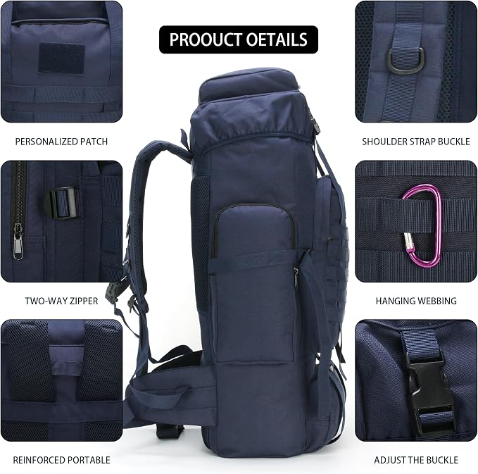 Hiking Backpack for Men 70L/100L Camping Backpack Military Rucksack Molle 3 - Image 6