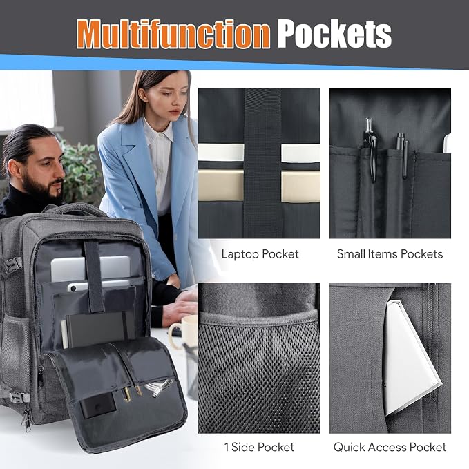 Carry On Backpack, Travel Laptop Backpack, Expandable 40-50L Large Luggage TSA - Image 4