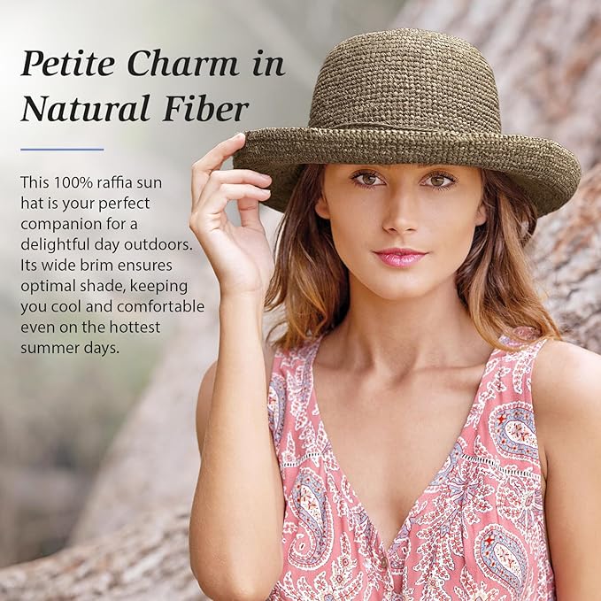 Wallaroo Hat Company – Women’s Petite Catalina Sun Hat – Wide Brim, Natural - Image 3