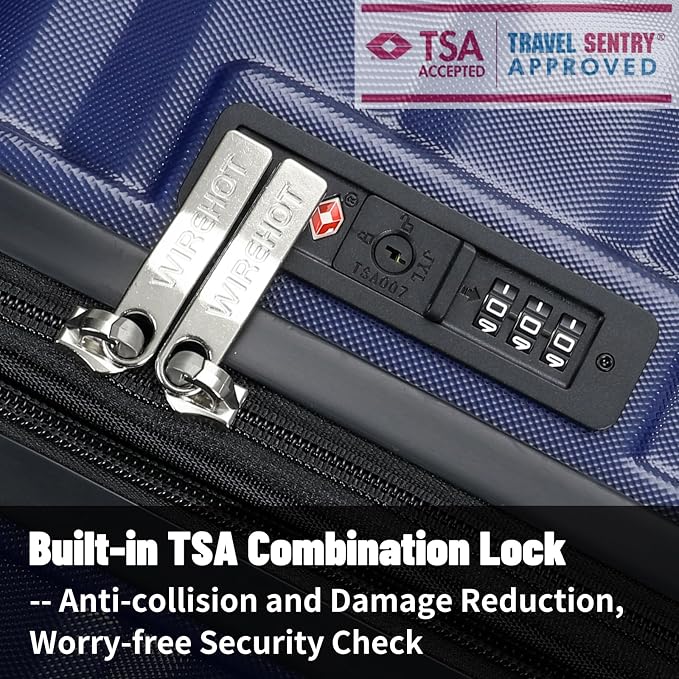 Lightweight Luggage with Spinner Wheels & YKK Zipper, 3-Piece Suitcase ABS+PC - Image 4