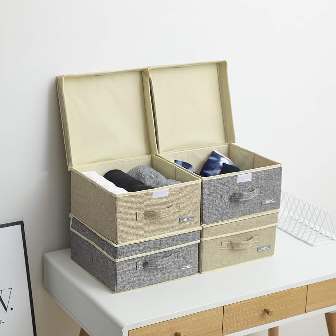 YueYue Foldable Fabric Closet Organizer Bins Box Storage - Image 2