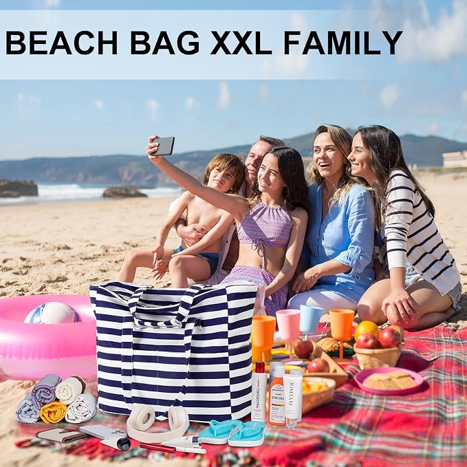 LEDAOU Beach Bag Waterproof Sandproof Women Tote Bag Pool Bag - Image 9