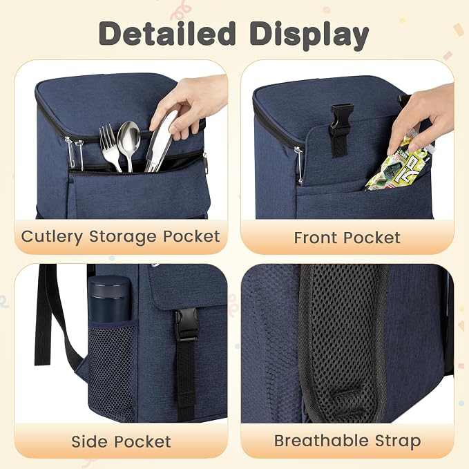 Cooler Backpack Soft Insulated Leak Proof 30 Cans Insulated Backpack Cooler - Image 4
