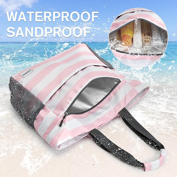 G4Free Beach Bag, Waterproof Sandproof Beach Tote Bag, Large Capacity Foldable - Image 3