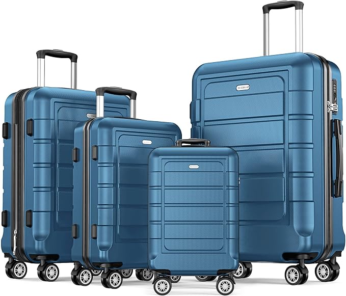 SHOWKOO Luggage Sets Expandable PC+ABS Durable Suitcase Sets Double Wheels TSA by SHOWKOO