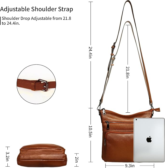 HESHE Crossbody Bags for Women Leather Handbags Designer Shoulder Purse - Image 4