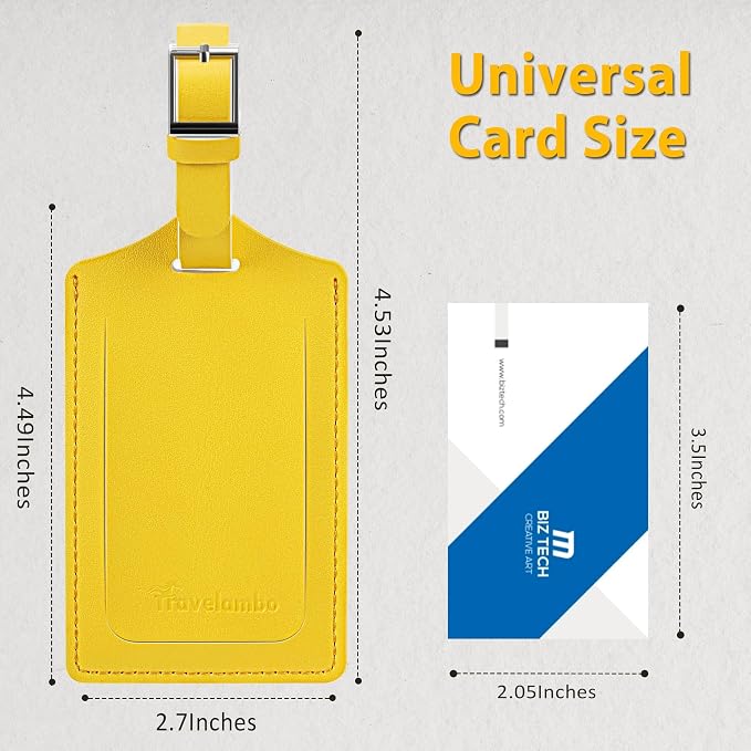 8 Pack Leather Luggage Travel Bag Tags by Travelambo - Image 2