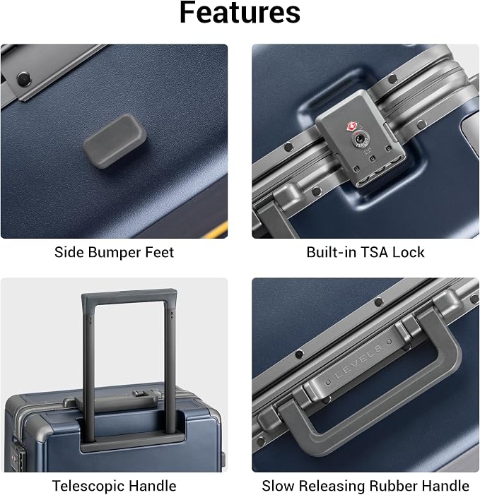 LEVEL8 Carry On Luggage Airline Approved Zipperless - Image 8