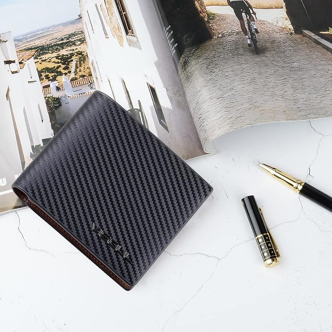 VISOUL Leather Mens Bifold RFID Blocking Wallet - Image 7