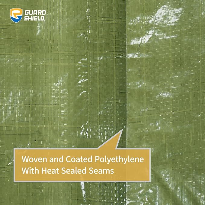 GUARD SHIELD Tarp Green 8x12 Feet Multi Purpose Waterproof Poly Tarp Cover 5mil - Image 5