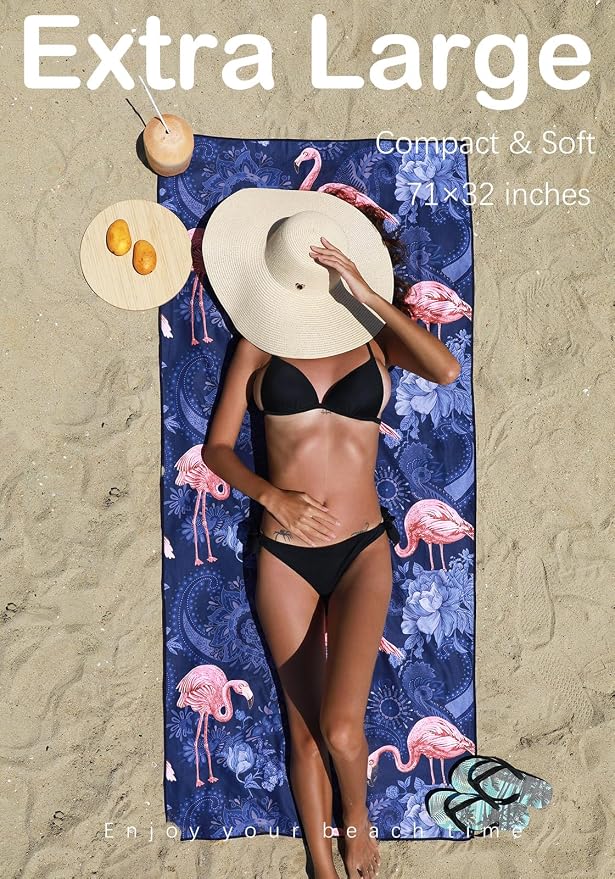 4 Pack Microfiber Lightweight Beach Towel Sand Free Quick Dry Absorbent Thin - Image 3