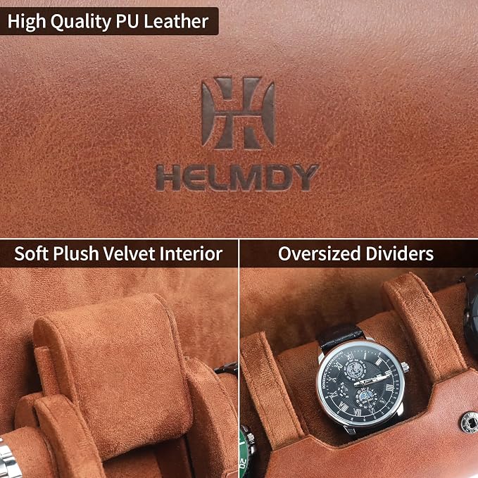 Watch Roll Travel Case for Men and Women: 3 Watch Travel Roll - Image 3