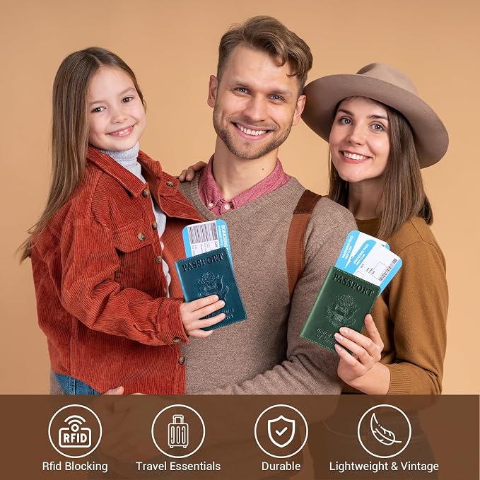 BIAOTIE Premium Leather Passport Holder Covers, Rfid Travel Wallet Passport - Image 6