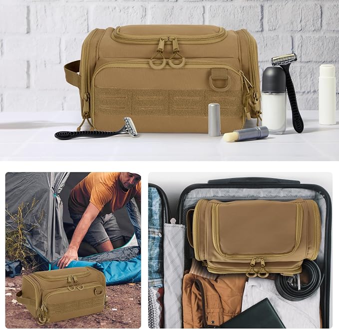 Tactical Toiletry Bag for Men, Hanging Hygiene Bag, Travel Dopp Kit Organizer - Image 5