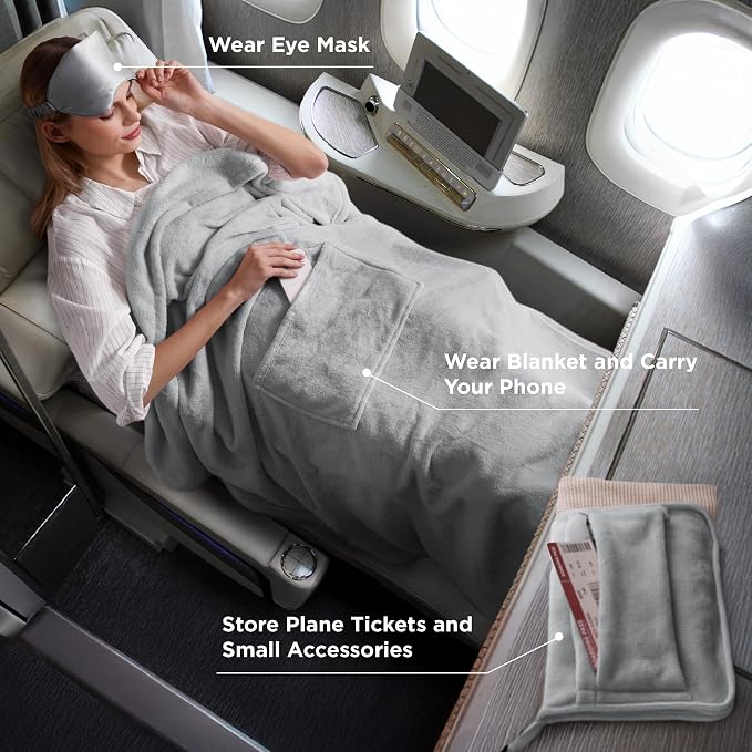 Bedsure Travel Blanket Airplane Compact - Image 2