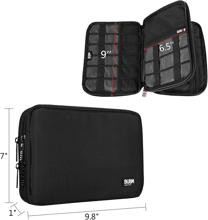 BUBM Double Layer Electronic Accessories Organizer, Travel Gadget Bag - Image 5