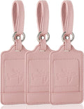Teskyer Luggage Tags, 3 Pack Premium PU Leather Luggage Tags by TESKYER