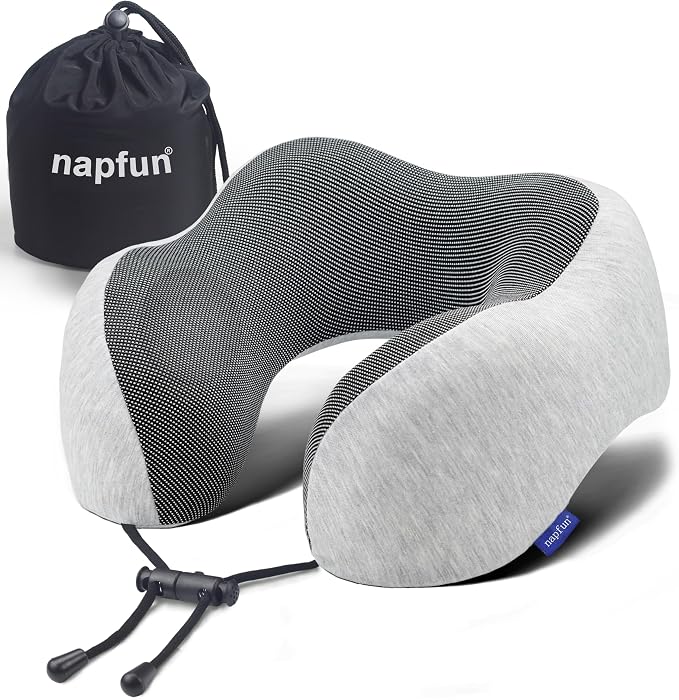 napfun Neck Pillow for Traveling, Upgraded Travel Neck Pillow for Airplane 100% by NAPFUN