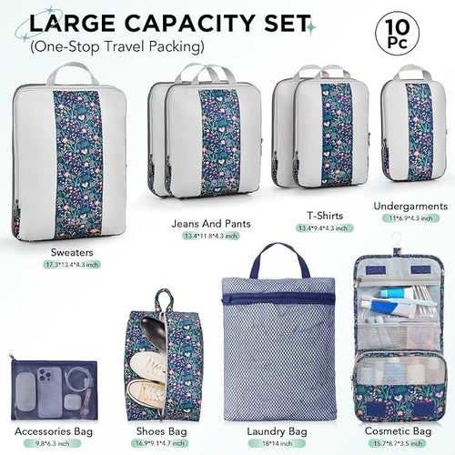 10 Set Compression Packing Cubes - Image 2