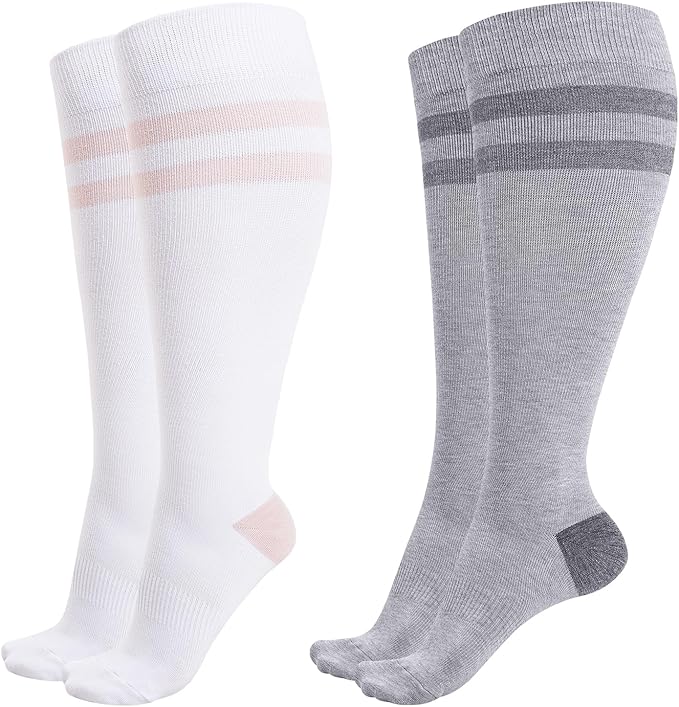 Momcozy Compression Socks for Women Wide Calf, 15-20mmHg Knee High Support by Momcozy