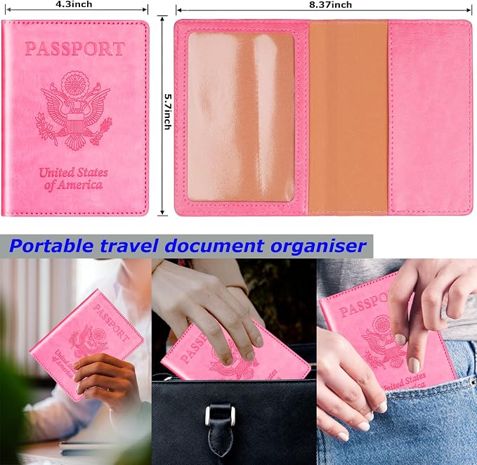 Herain Passport Holder for Travel Cruise Essentials 2 Pcs, Passport Cover - Image 2