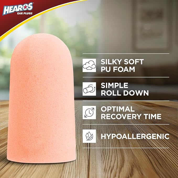 HEAROS Ultimate Softness Foam Disposable Earplugs, NRR 32, 100 Pair, PU Foam - Image 6