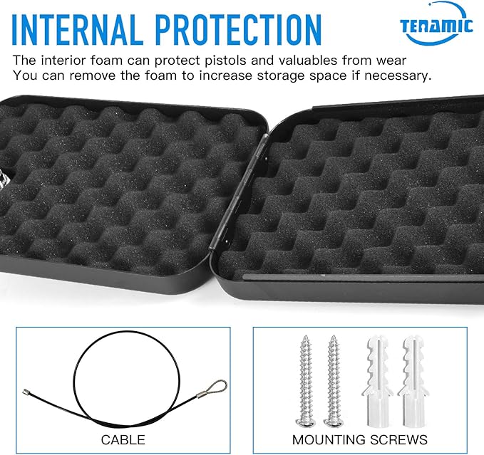 Tenamic Pistol Safe, Portable Travel Gun Safe, Solid Steel Handgun Lock Box - Image 5