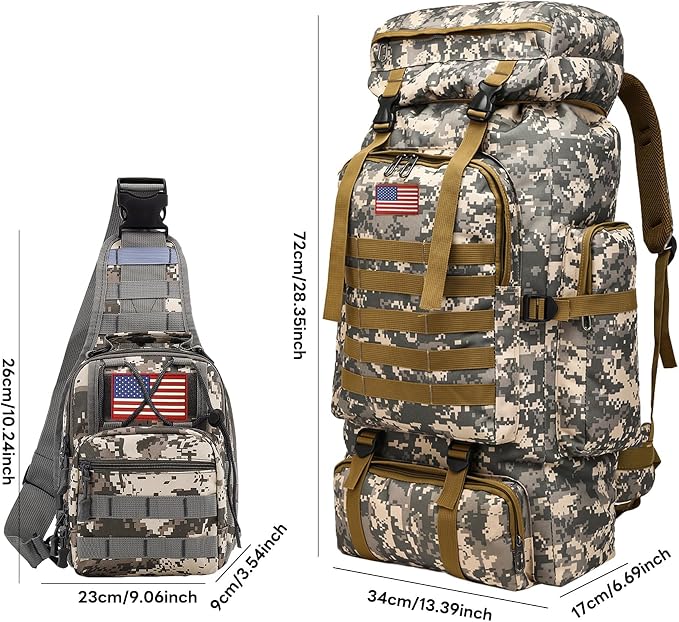 80L 2Pcs Hiking Backpack for Men - Image 6