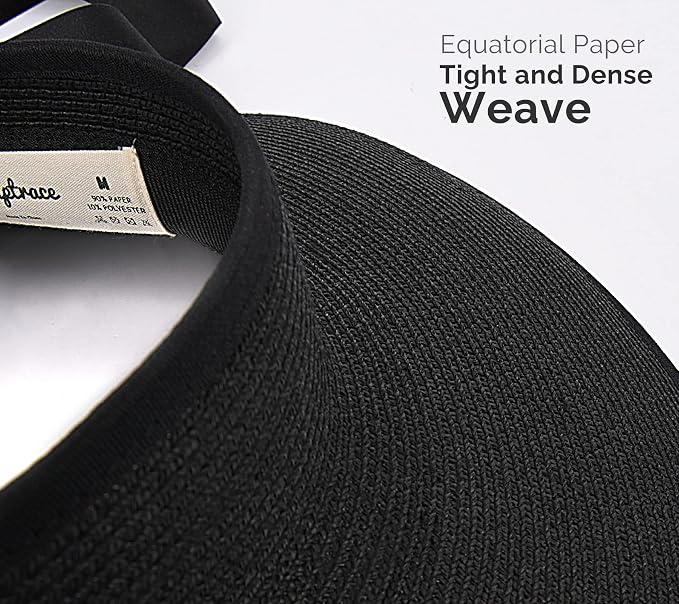 Camptrace Sun Visors for Women Wide Brim Beach Hat Foldable Straw Visor Hat - Image 4