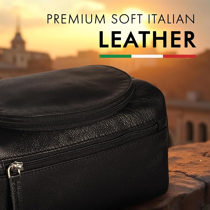 ELIZO Premium REAL Leather Toiletry Bag - Image 5