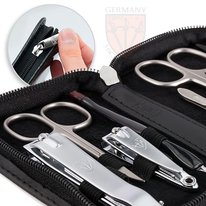 3 Swords Germany – brand quality 8 piece manicure pedicure grooming kit set - Image 4