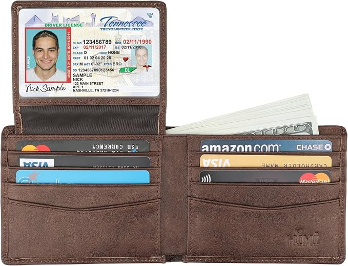 Wallet for Men-Genuine Leather RFID Blocking Bifold Stylish Wallet - Image 4