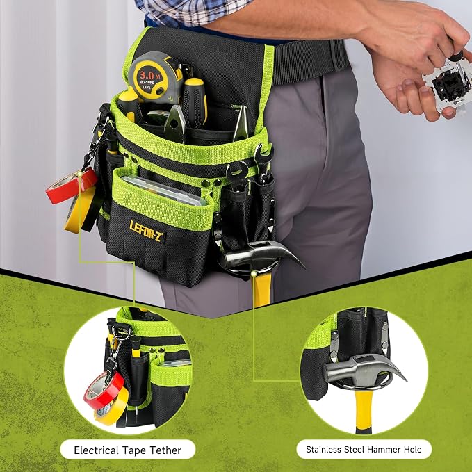Tool Belt, Magnetic Tool Pouch, 14-Pockets Tool Belts - Image 4