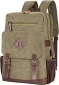 Modoker Vintage Backpack for Men Women, Canvas Bookpack Fits Most 15.6 Inches by Modoker