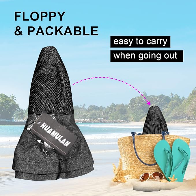 Women Wide Brim Sun Hats Metal Wired Edge Summer UV Protection Beach Fishing Hat - Image 3