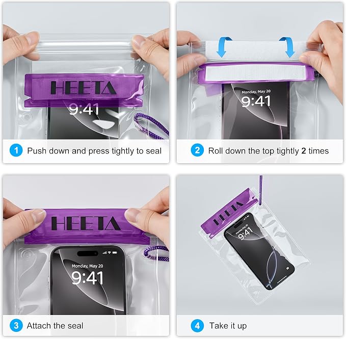 HEETA 5-Pack Clear Waterproof Dry Bag, Water Tight Cases Pouch Dry Bags - Image 8