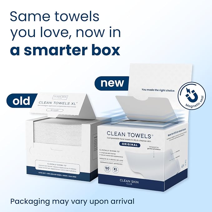 Clean Skin Club Clean Towels XL®, 100% USDA Biobased Face Towel, Disposable - Image 2