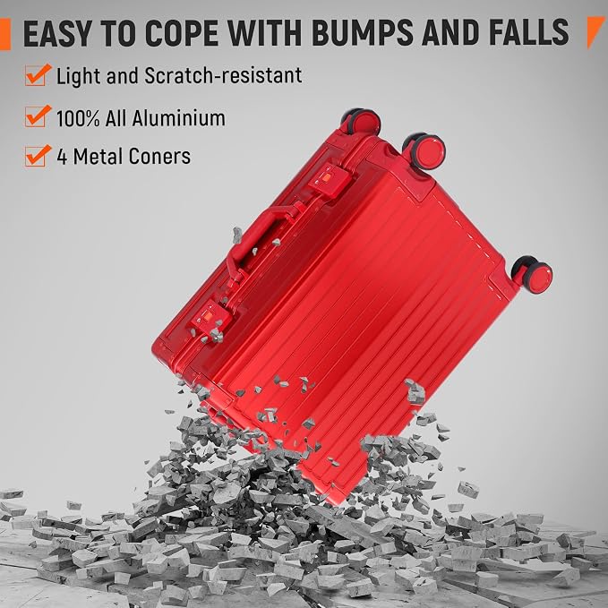 UrbanExplorer All Aluminum Carry On Luggage 22x14x9 Airline Approved Heavy Duty - Image 3